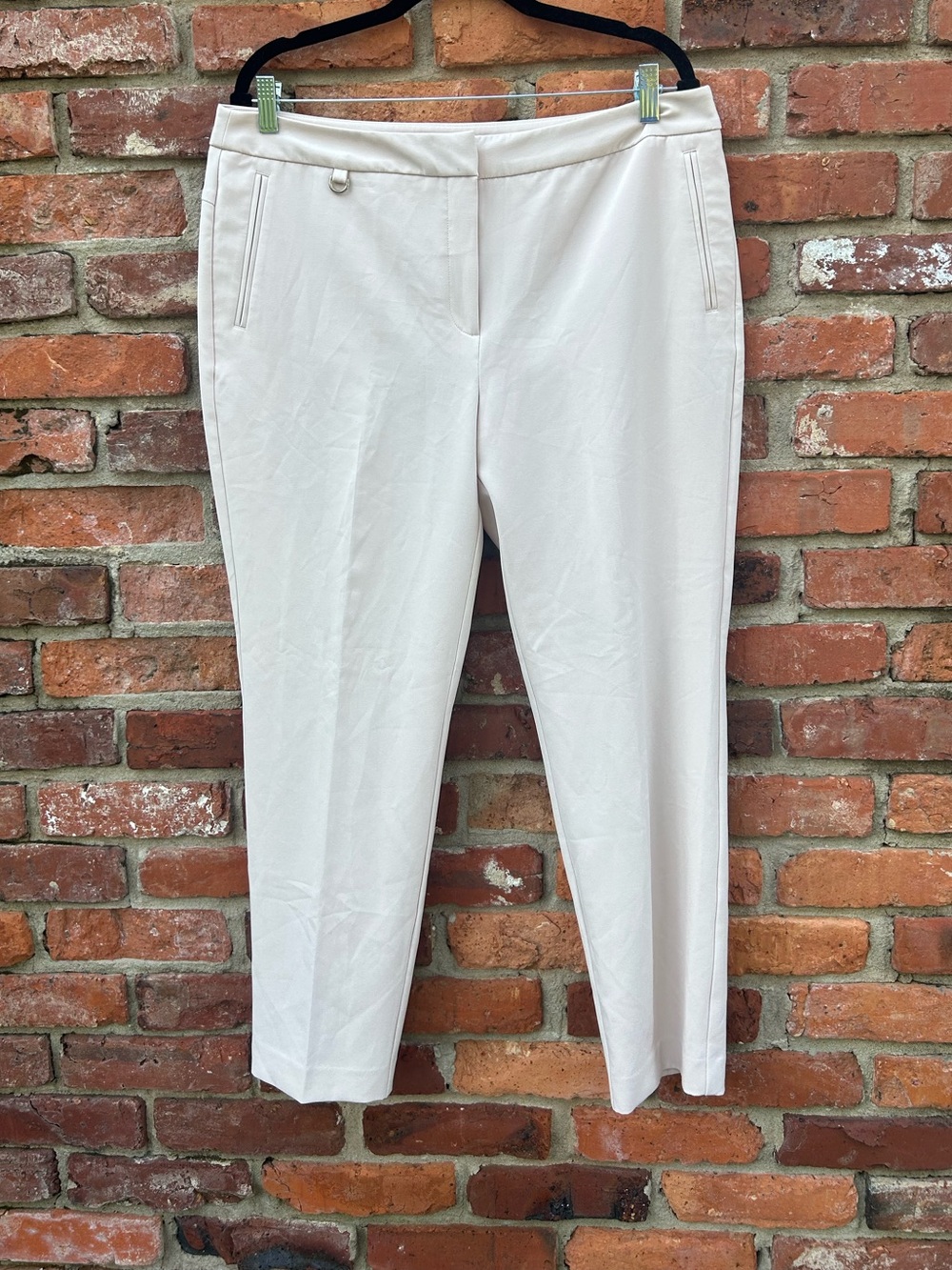 Adrianna Papell Women's Tapered Ankle Dress Pants Pale Blush Beige Lined 14